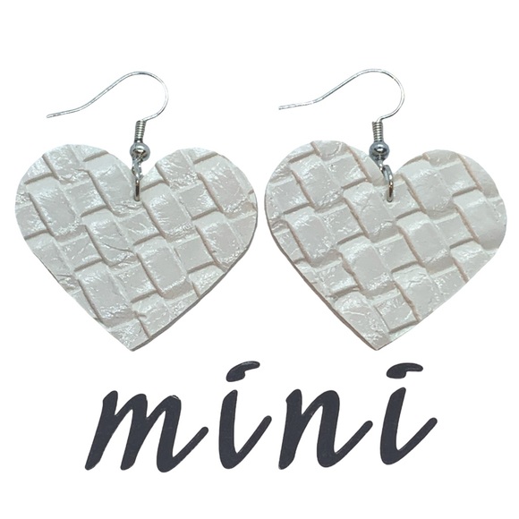 Jewelry - Faux Leather Dangle Earrings Heart